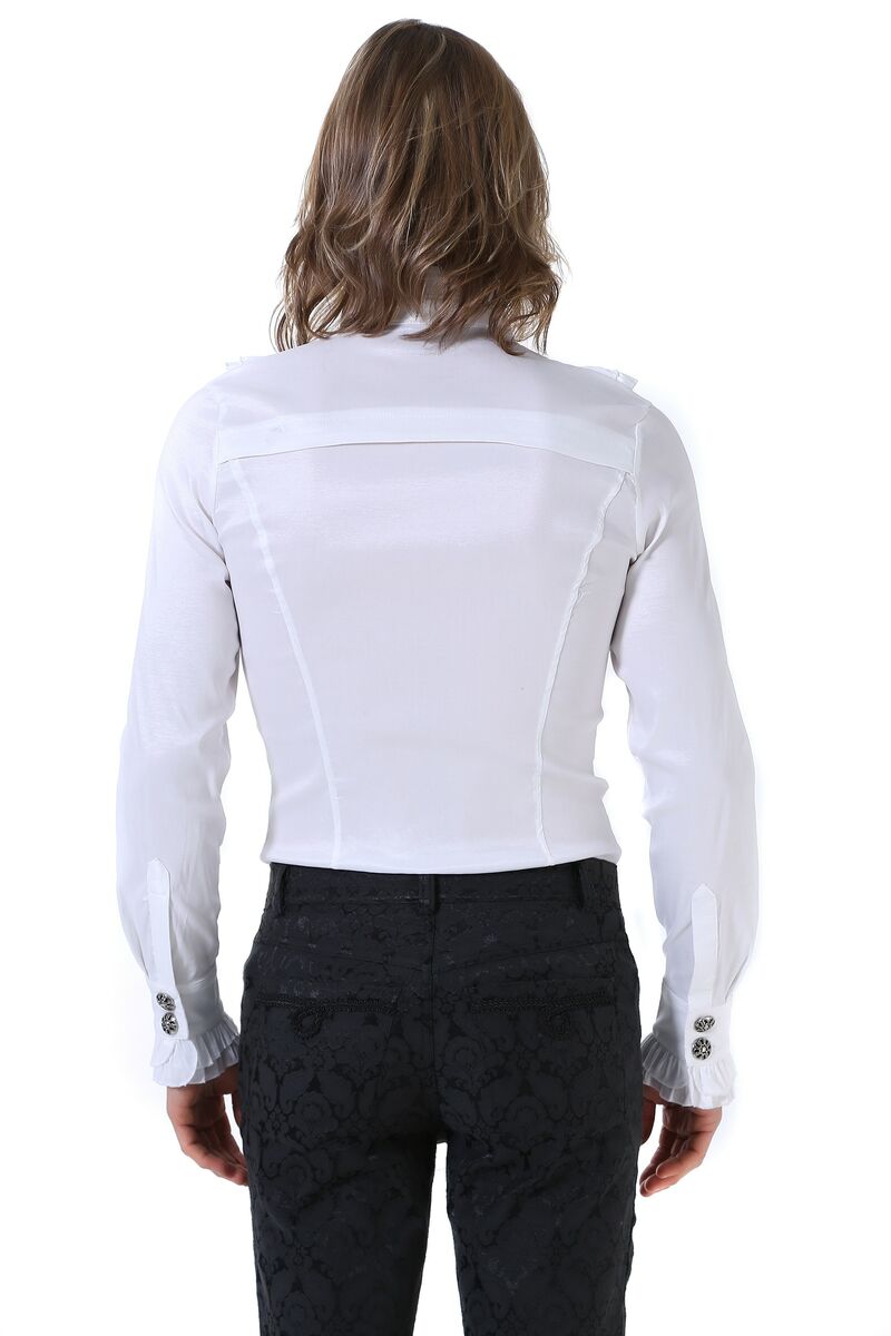 Rüschenhemd weiß XL Gr.52  stretch