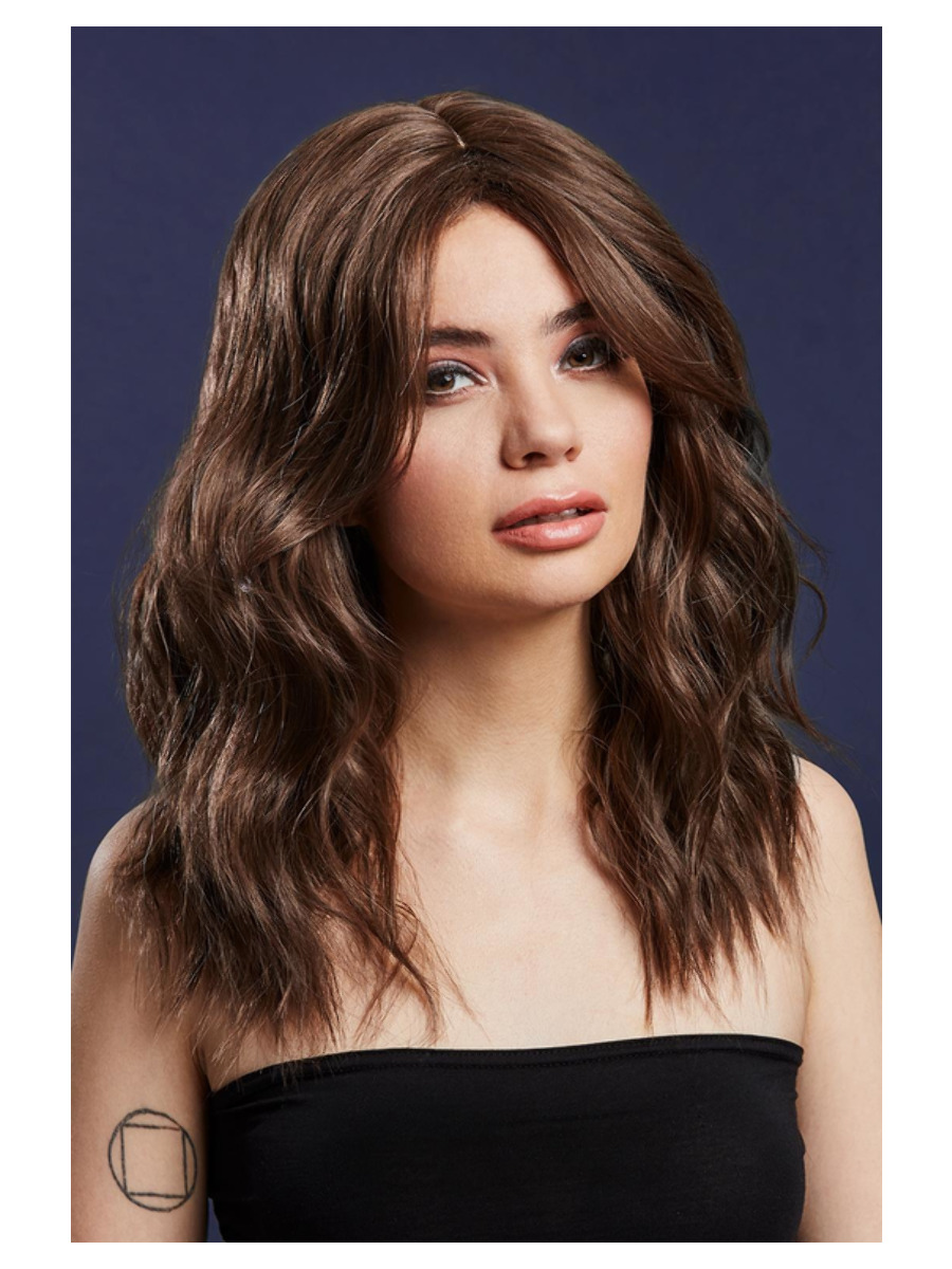 Wavy long  Bob Perücke braun Premium Qualität