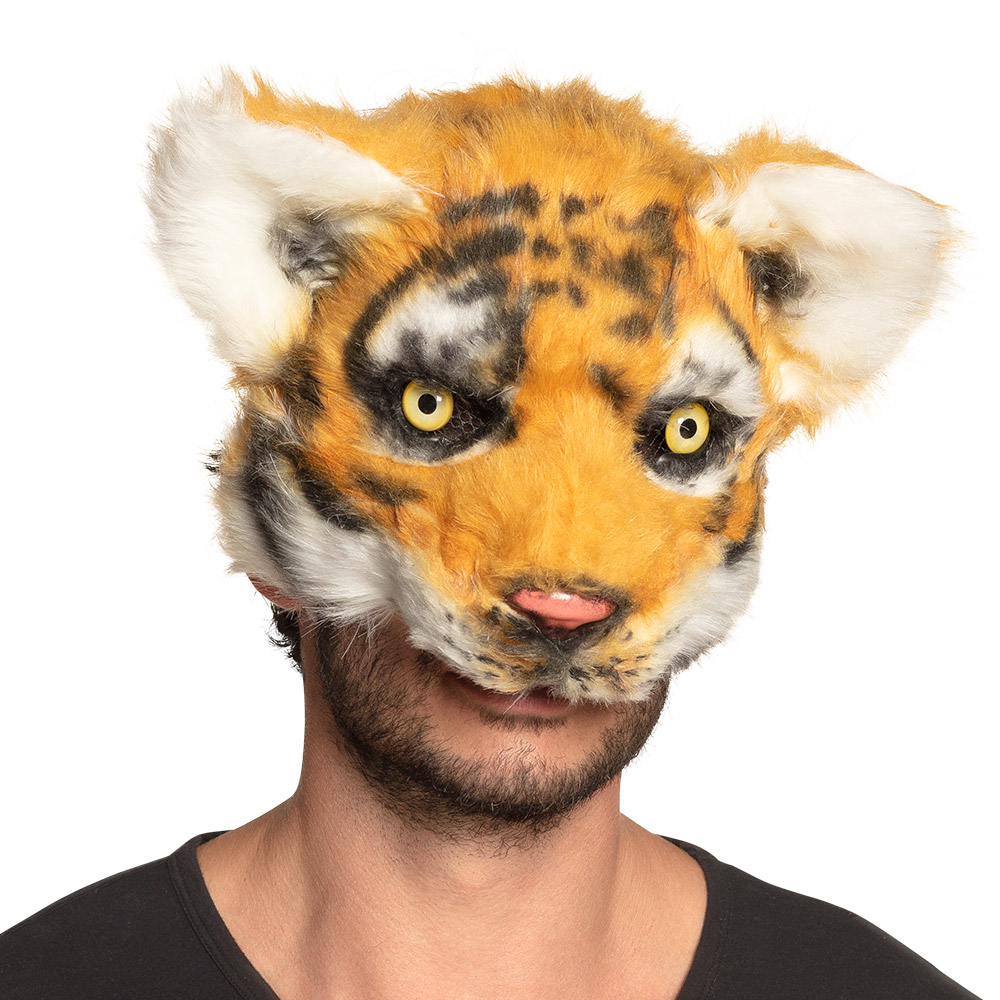 TIGER Maske Plüsch Halbmaske