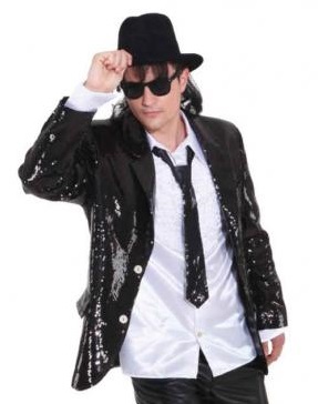 Glitzer  Jackett schwarz Größe 48/50