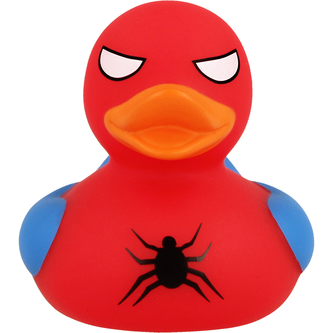 Badeente "Spider" rot-blau   ca. 8,5cm