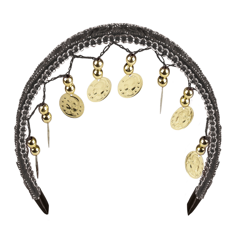 Bauchtanz Set Haartuch, Armband, Gürtel schwarz