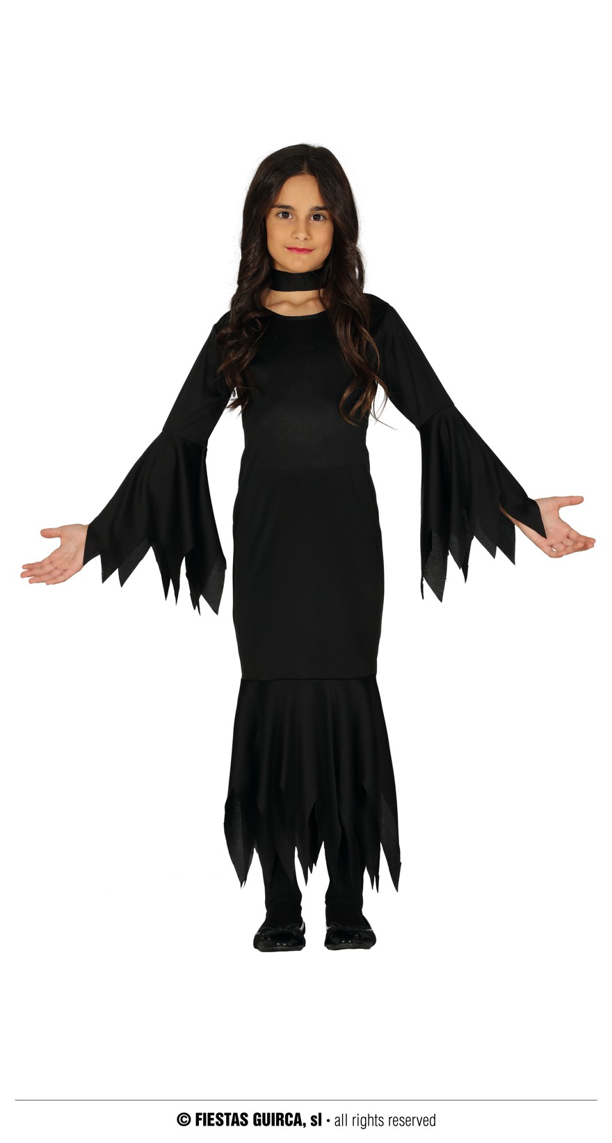 Lady Monster 7-9 langes schwarzes Kleid