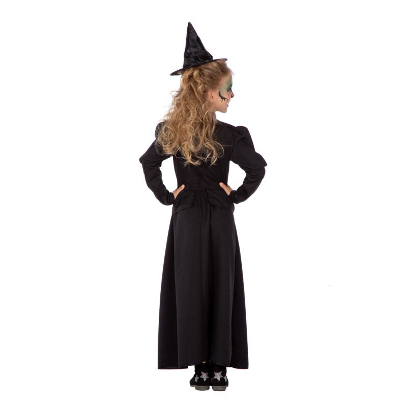 Langes schwarzes Hexen Kleid Gr. 128