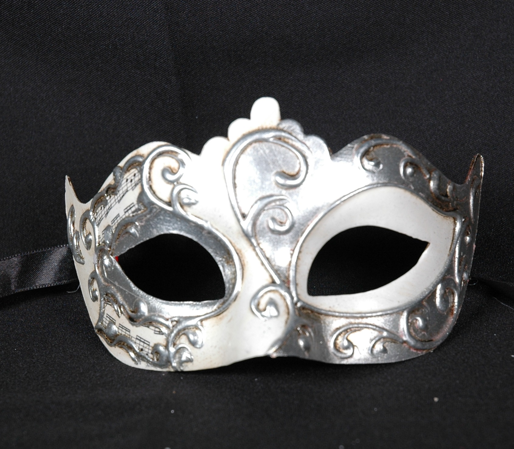 Venezianische Maske weiß-silber Columbine Punta Noten  IRIS