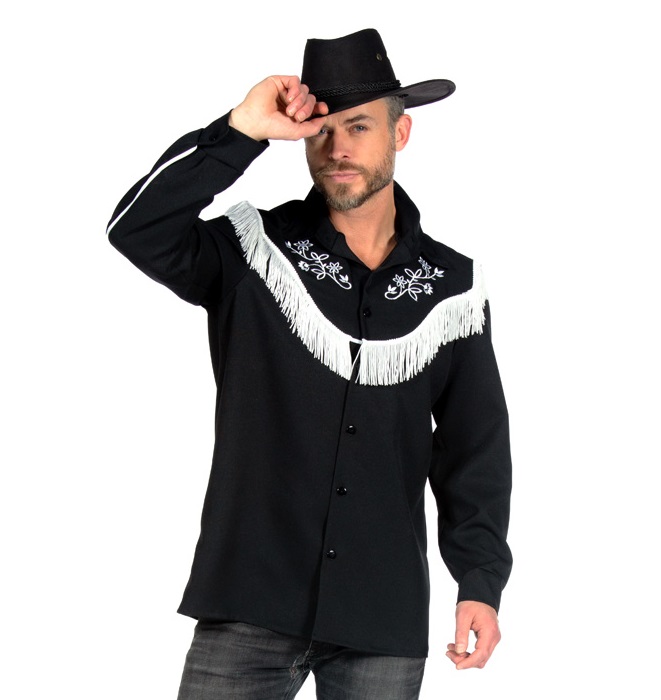 Schwarzes Western Hemd Gr. 52/54