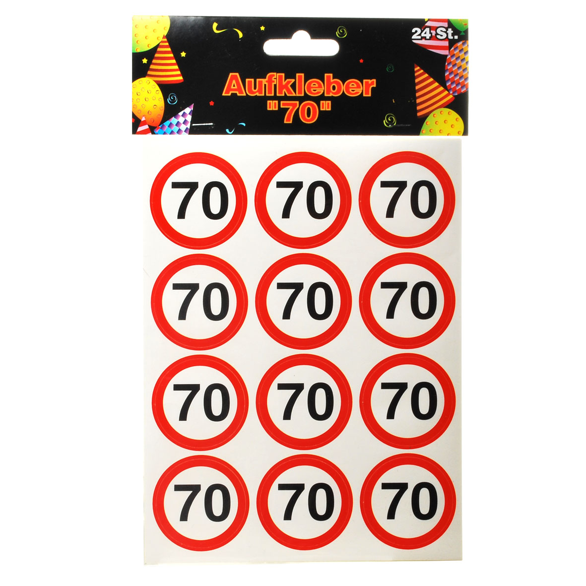 Aufkleber zum  70er Geburtstag  24 Stk.