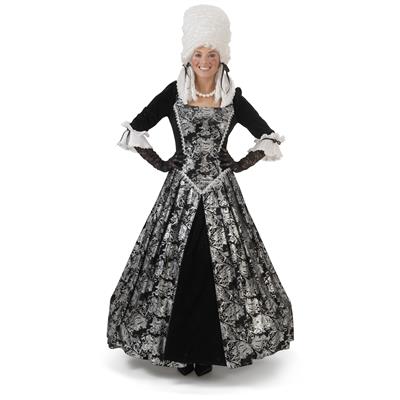 Barock Kleid silber-schwarz 40/42