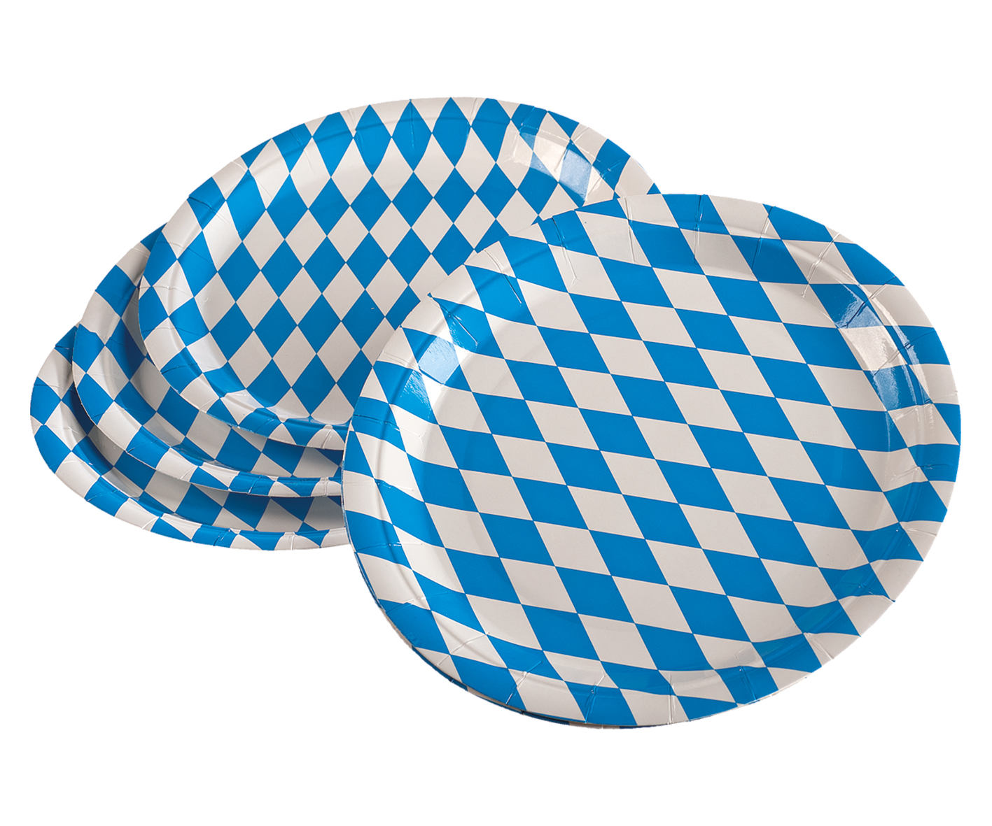 Oktoberfest Papier Teller  blau-weiß 10er Pkg