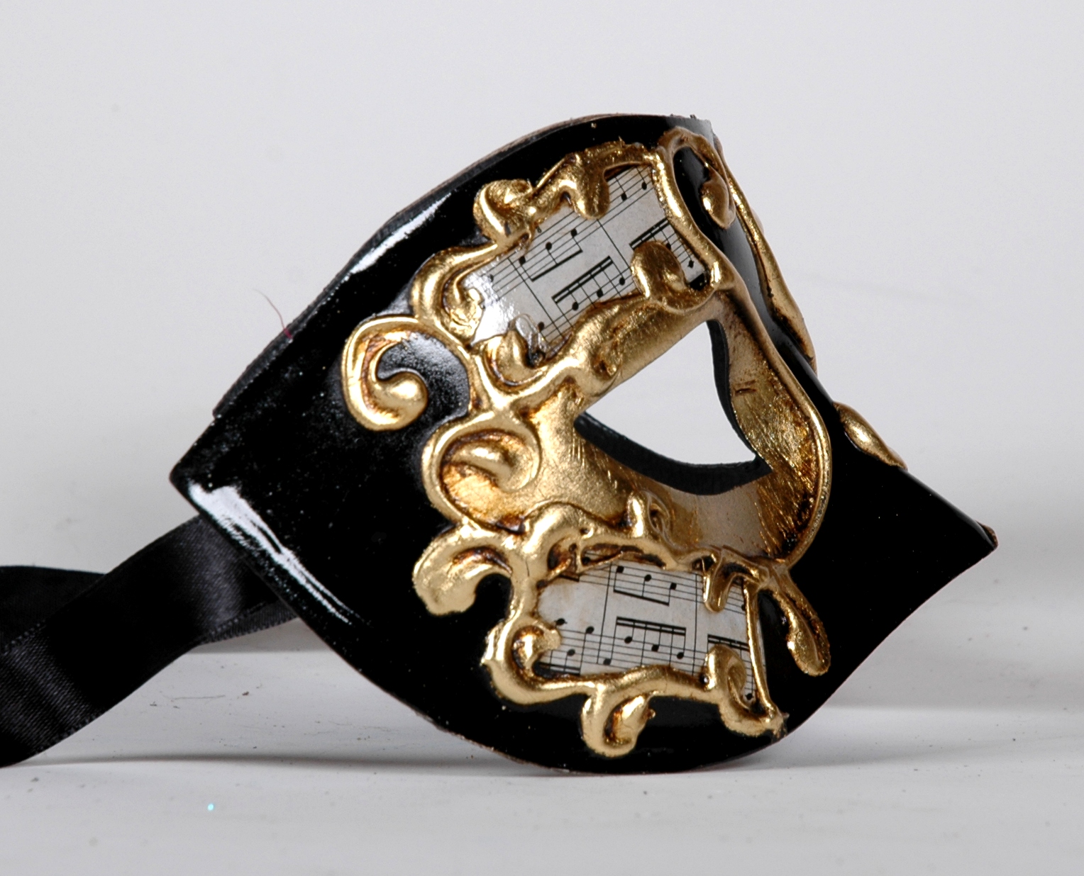 Venezianische Maske Columbine Musica gold-schwarz