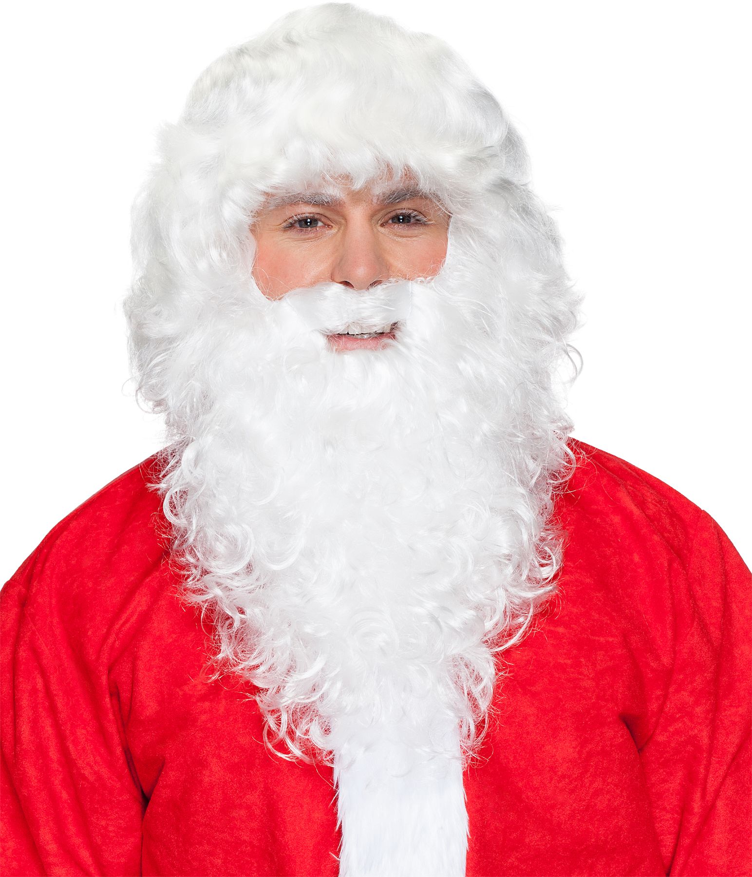 Weihnachtsmann Set Perücke+Bart weiss