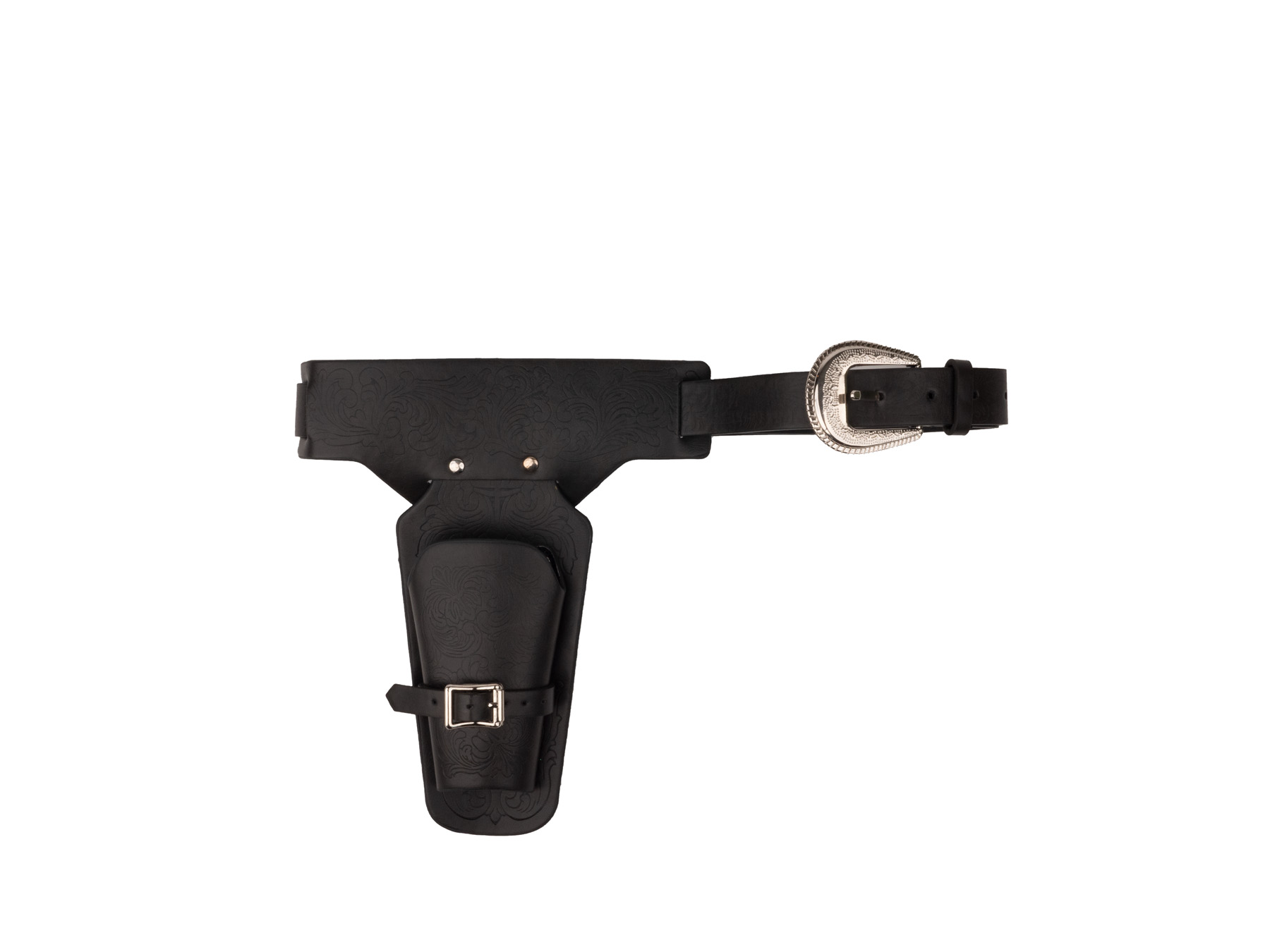 Western Gürtel schwarz mit Pistolentaschen