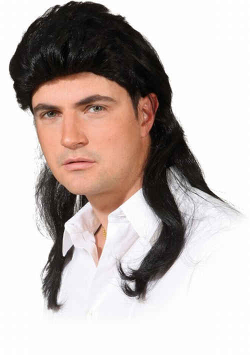 Vokuhila Perücke schwarz