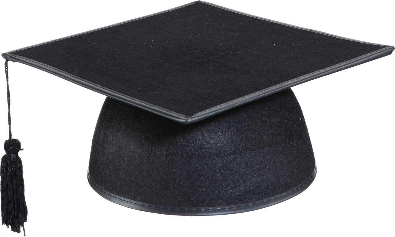Absolventen Studenten Hut schwarz aus Filz