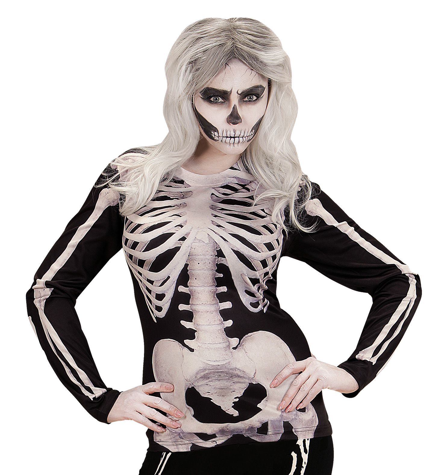 Skelett Shirt S/M für Damen