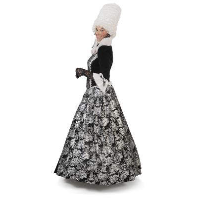 Barock Kleid silber-schwarz 40/42