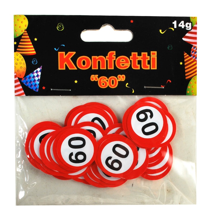 Konfetti "60" Verkehrsschild Motiv 14gr