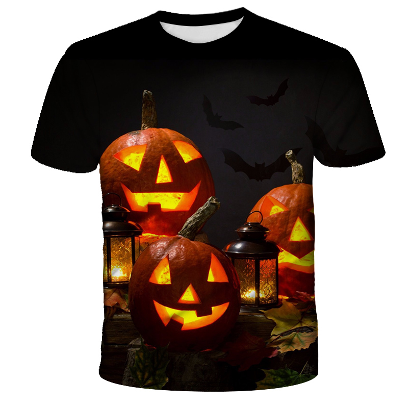 Halloween T-Shirt   M/L   3D Druck Kürbis  (M)