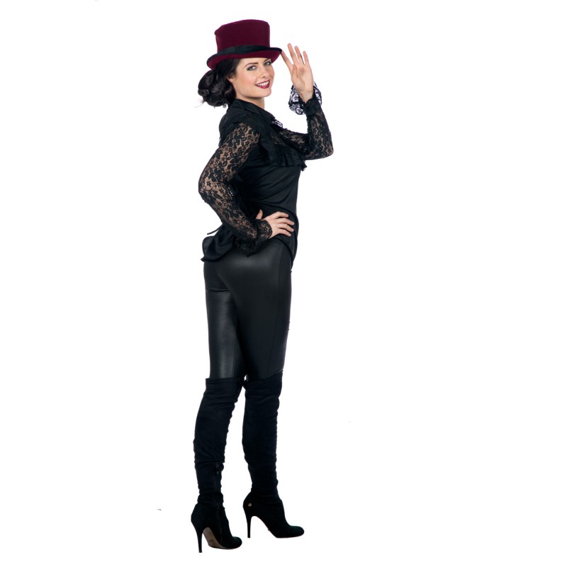 Schwarze Spitzenbluse  Victoria  Gr.38
