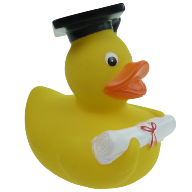 Badeente mit Doktor Hut 8cm