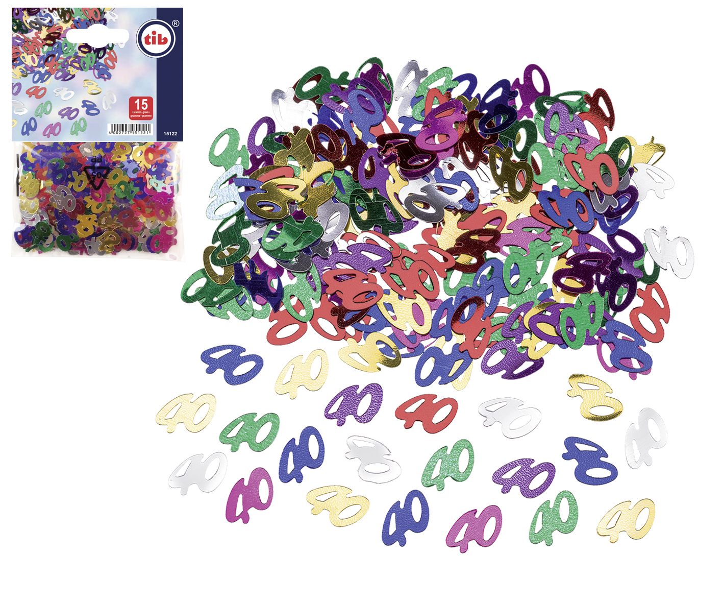 Geburtstags Deko Konfetti 40er bunt