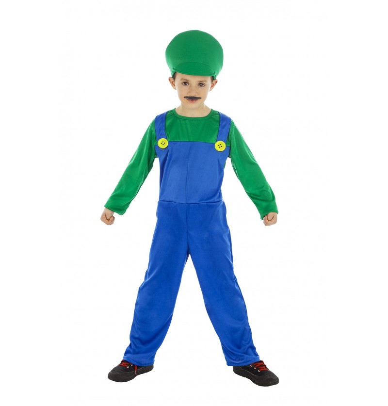 Comic Super "L"  Overall grün-blau Gr.152 mit Mütze