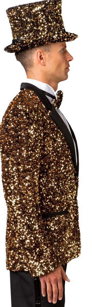 Glitzer Pailletten Jacke in Gold Größe 58 deluxe