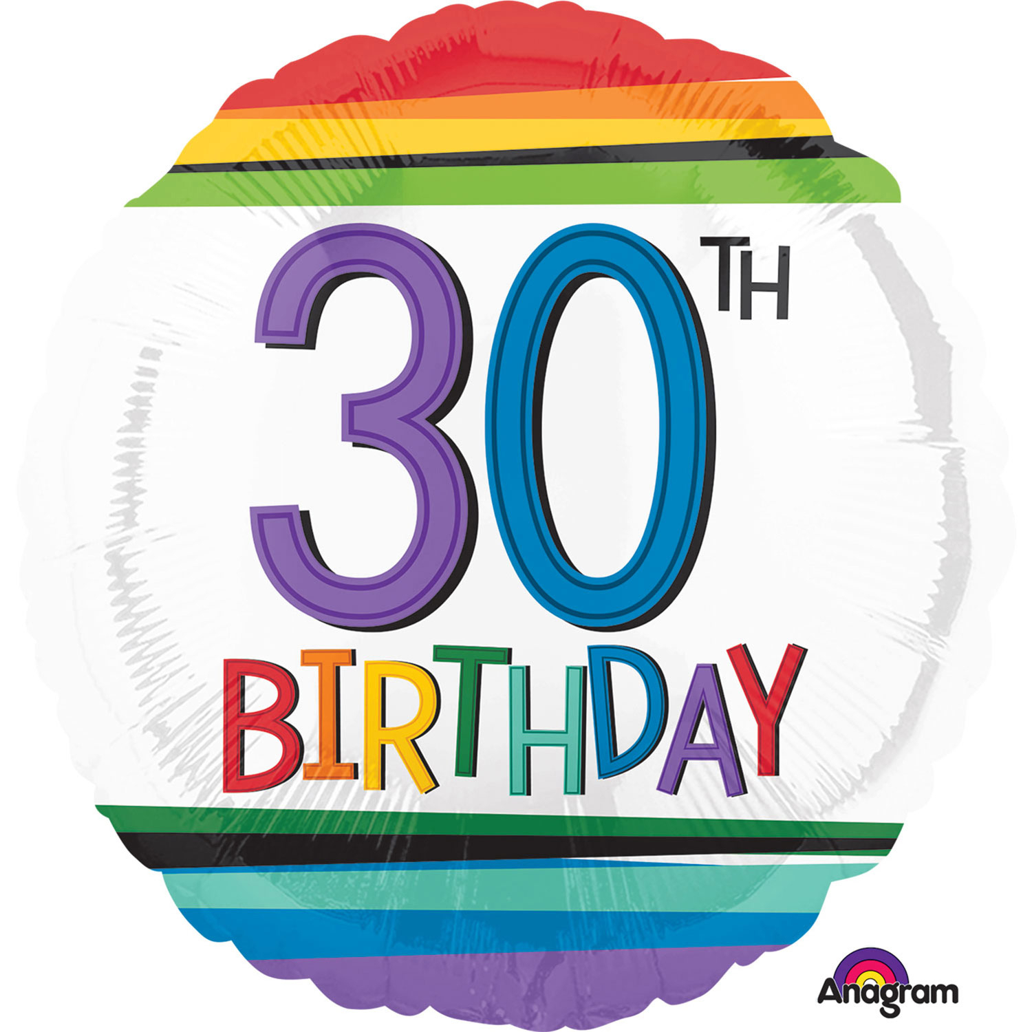 Regenbogen Birthday 30er  Ballon