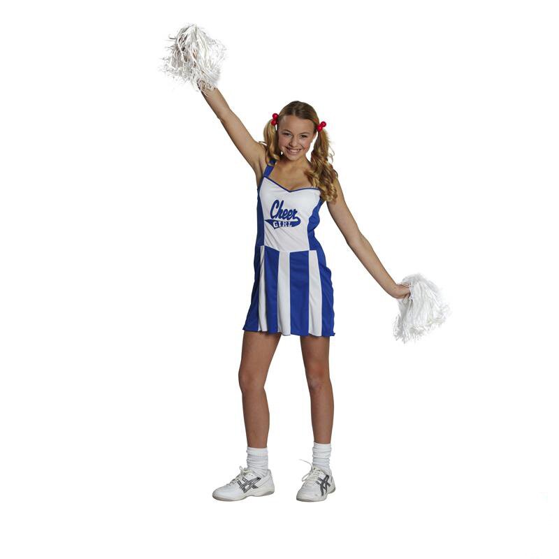 Cheerleader Kleid  blau-weiß