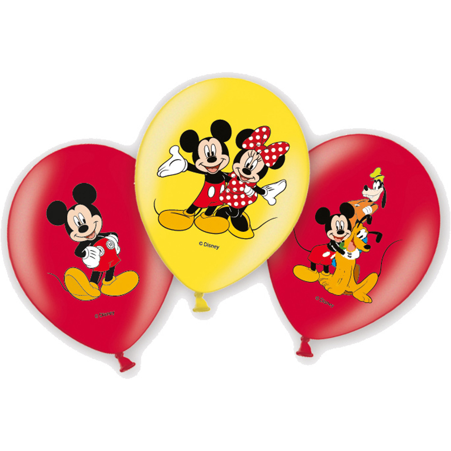 6 Stück Luftballons Micky Mouse Motiv