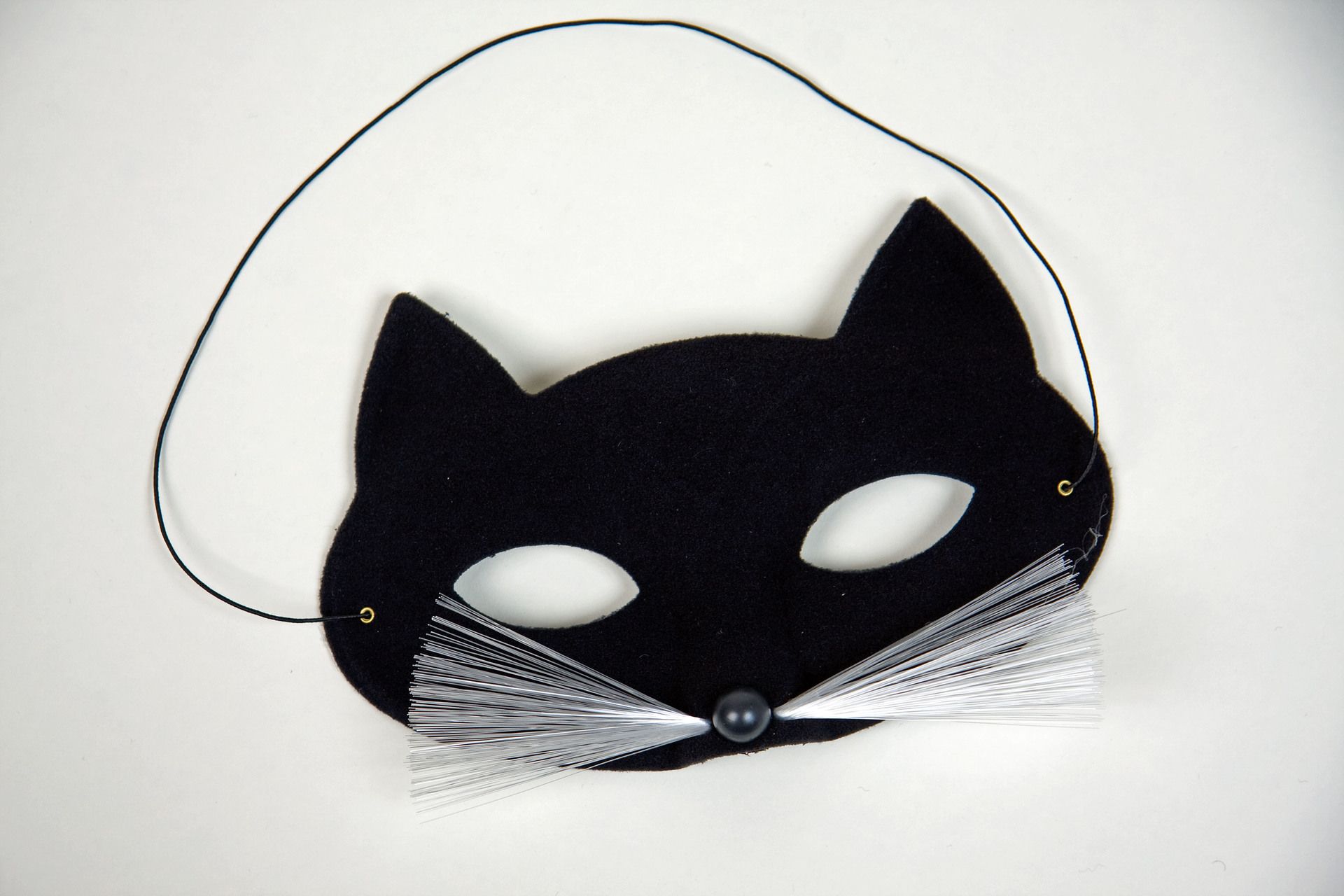 Katzen Maske  schwarz mit Schnurrbart