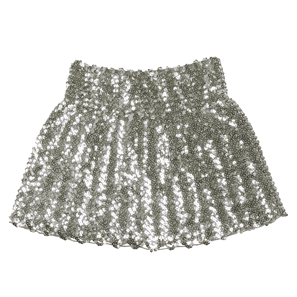 Pailletten Mini-Rocksilber stretch  S/M