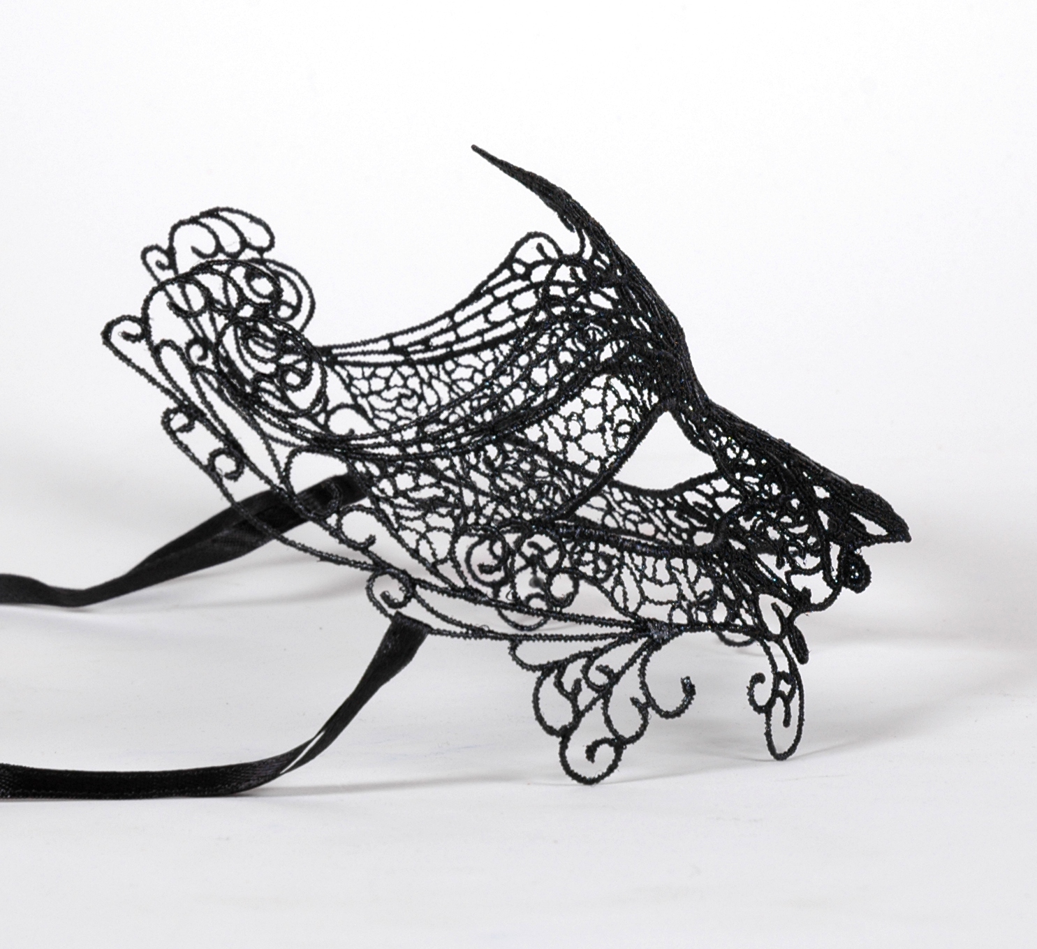 Venezianische Spitzen-Maske schwarz