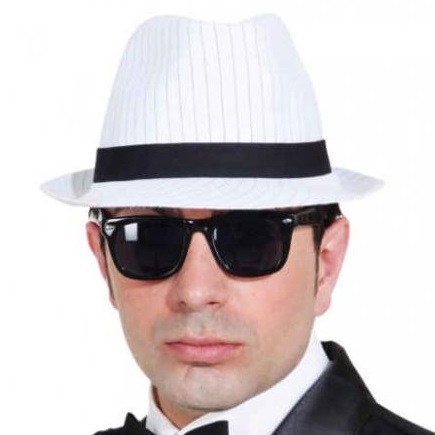 Gangster Hut weiss mit Nadelstreifen KW 59