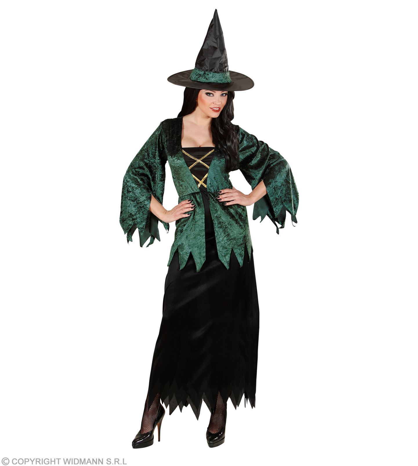 Hexen Kleid S schw.-grün