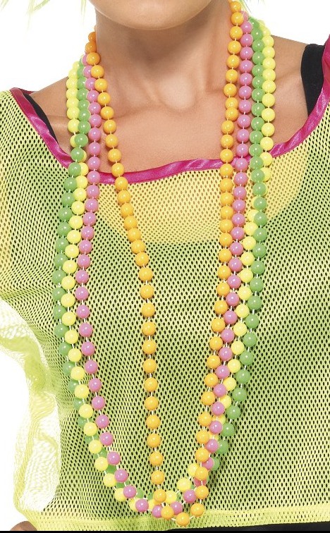 Neon Perlketten in bunten Farben *)