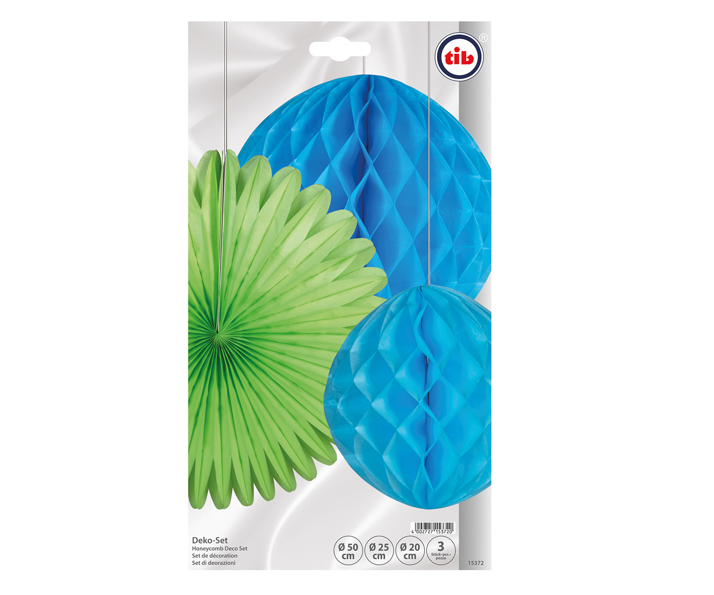 Deko Lampion Set  grün-blau 3tlg.