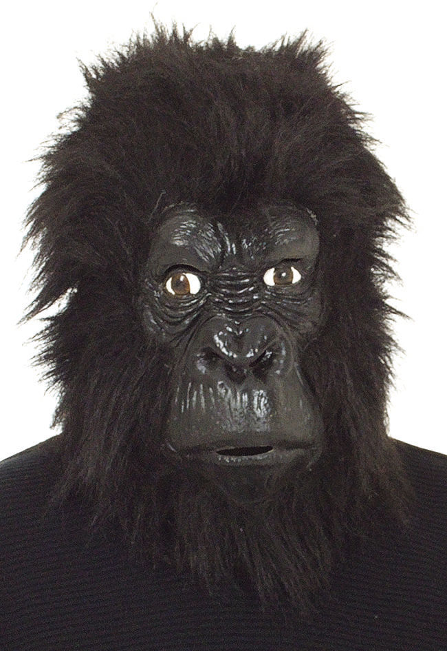 Gummimaske Gorilla schwarz