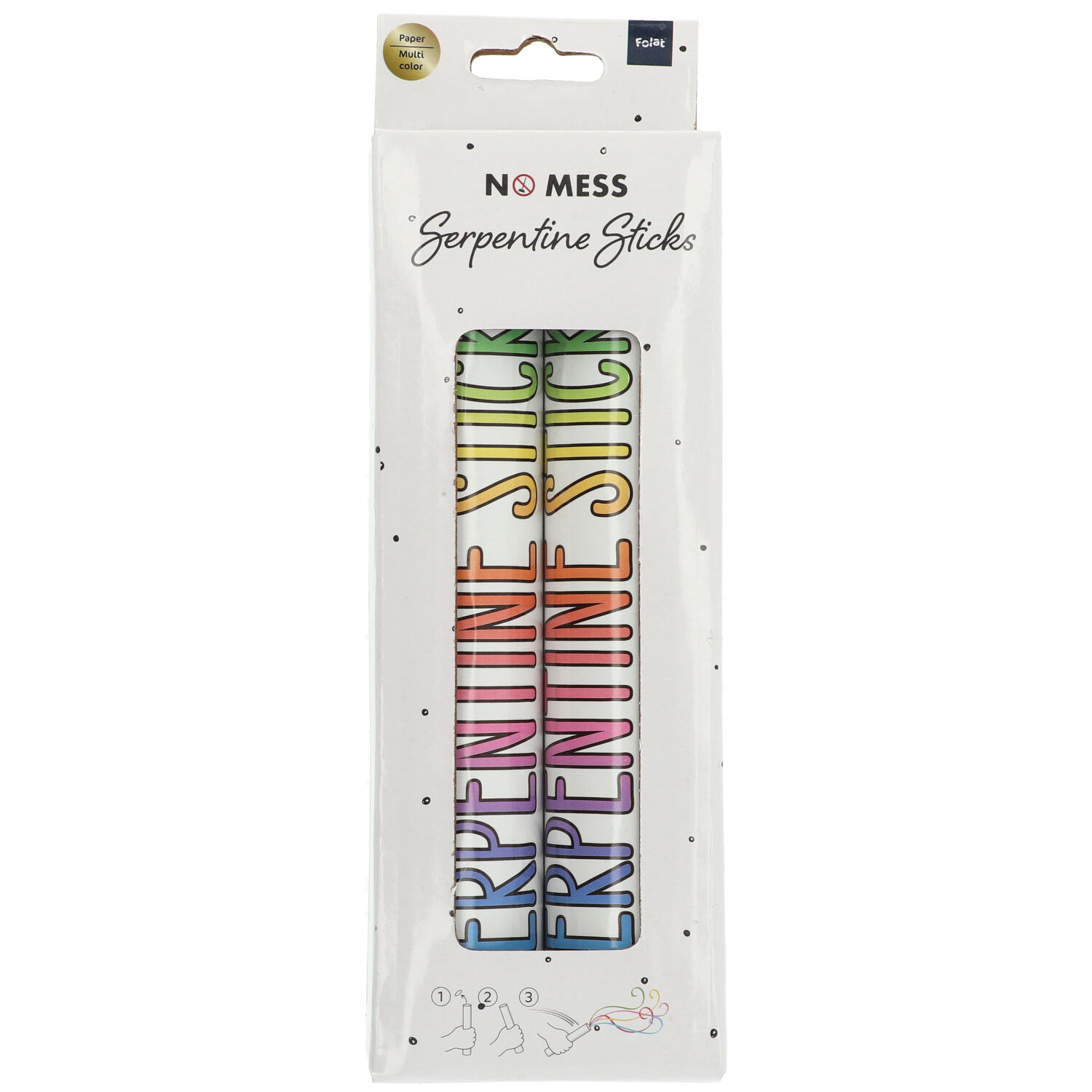 2 Stk. Mini Luftschlangen Werfer 20cm lang mit kleinen bunten Papierschlangen