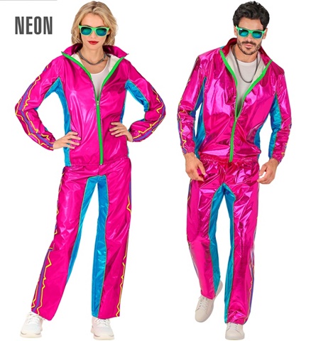 80er Jahre Trainings Anzug LARGE pink-metallic f. DA+HE