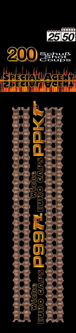 25/50 Schuss Streifen Munition 200 Schuss Blister