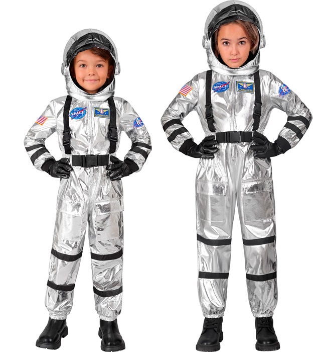 Silber Astronauten Overall  158  mit Helm