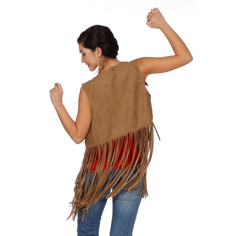 Weste mit Fransen  Gr. S  34/36  für Hippie/Indianer