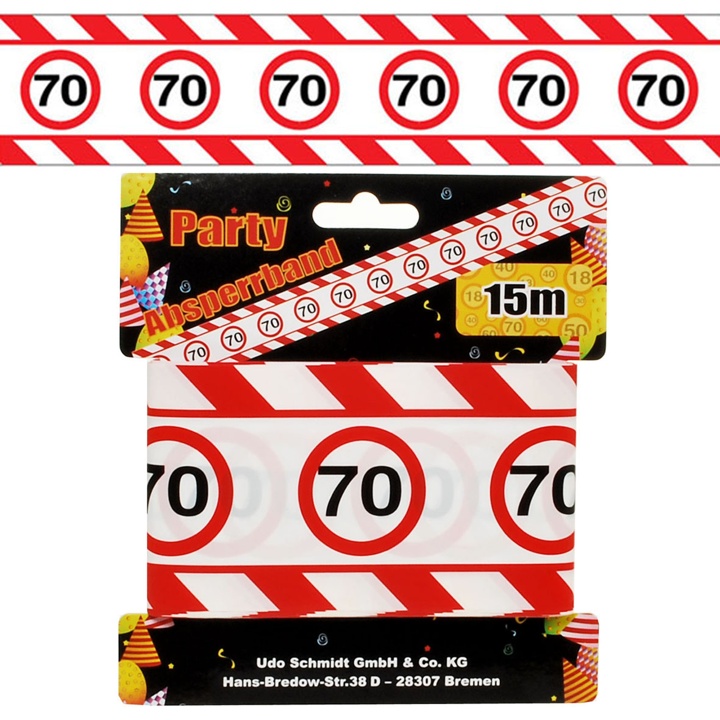 Dekorationsband zum "70er Geburtstag" ca. 15 Meter