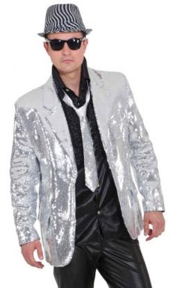 Glitzer Sakko silber Größe 56/58