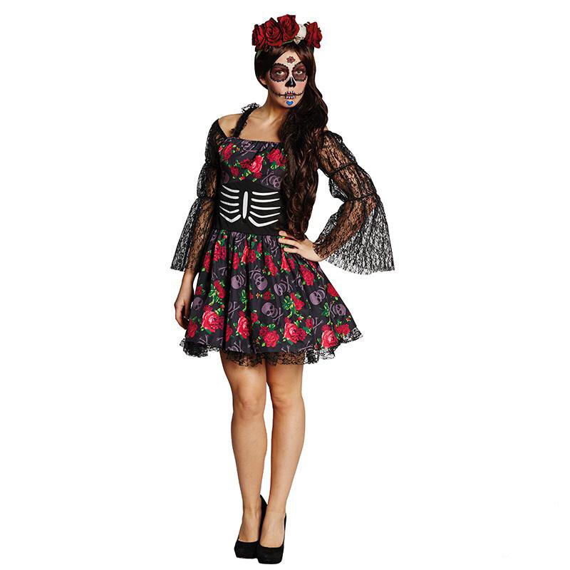 La Catrina  Kleid  schw.-rot