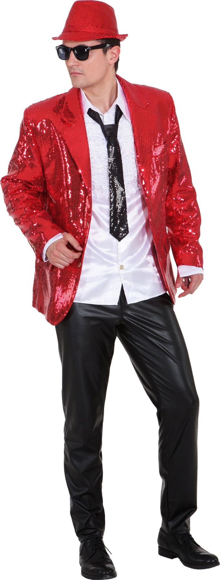 Glitzer Sakko rot  Größe 52/54