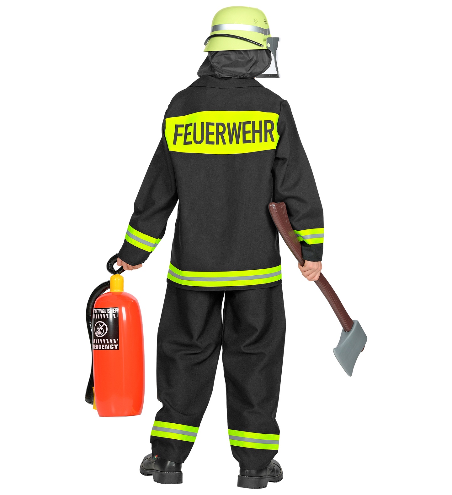 Feuerwehr Mann Kostüm schwarz Größe 116