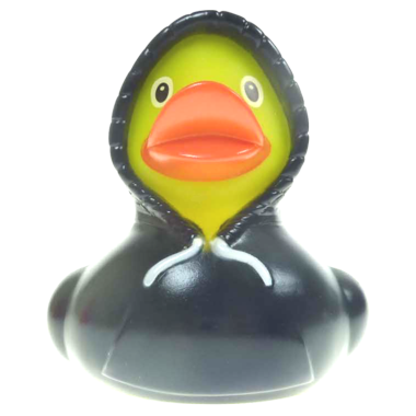 Badeente mit blauen Hoodie  8cm
