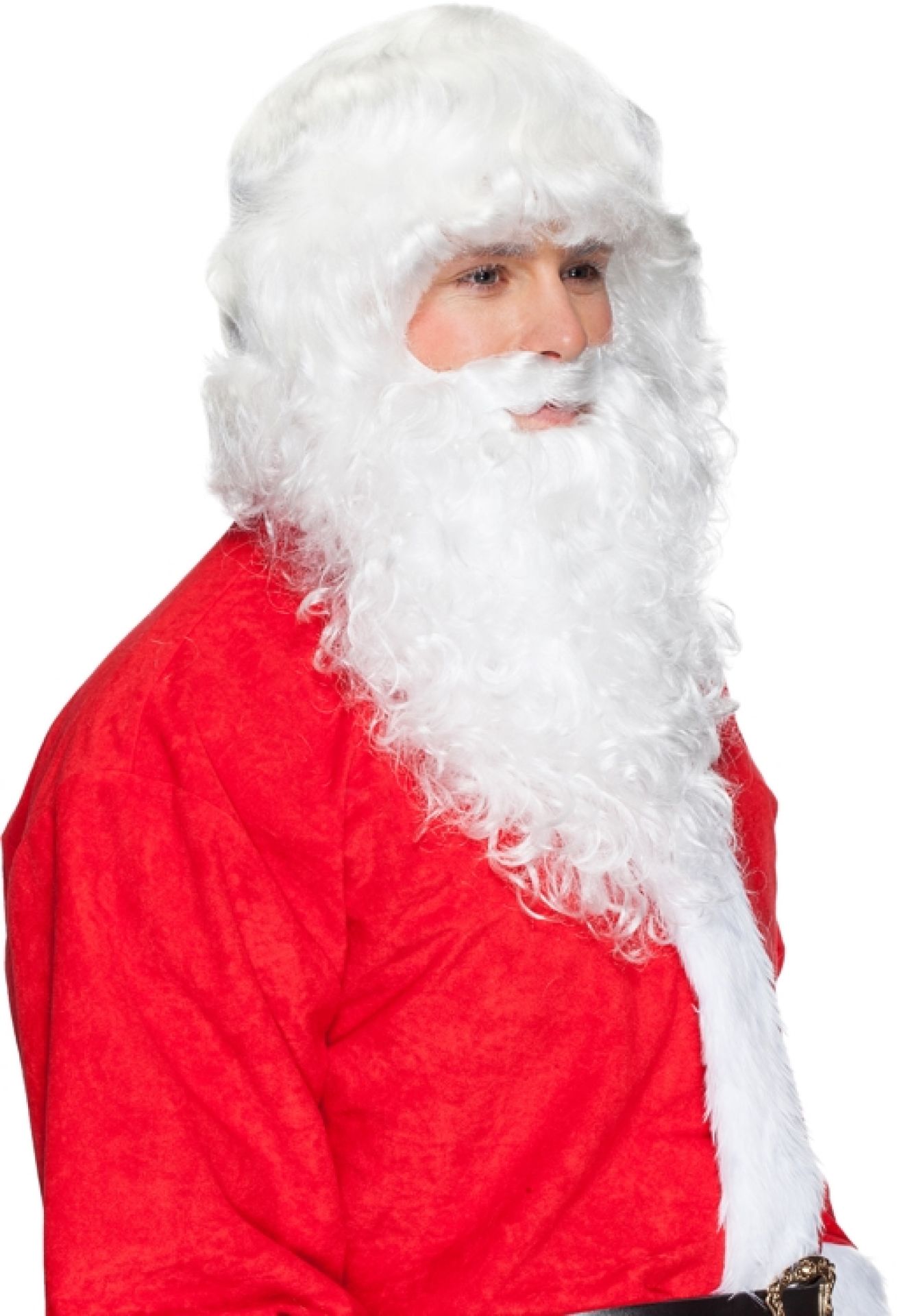 Weihnachtsmann Set Perücke+Bart weiss